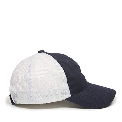 Outdoor Cap Garment Washed Meshback Cap - color: True Navy/White