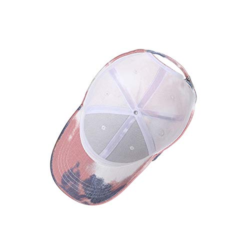 BEARUN Cotton Tie Dye Low Profile Cap Hiphop Baseball Cap Fashion Dad Hat - color: Pink Grey