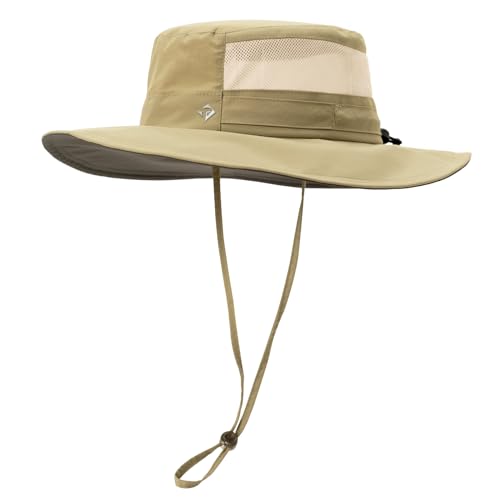 TOP-EX Wide Brim Sun Hat for Women & Men, Foldable for Travel, S/M to XXL - color: Khaki, size: Medium-Large