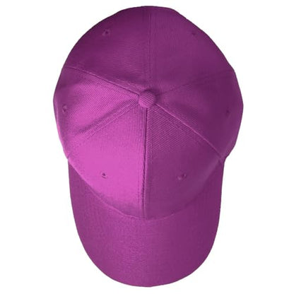Falari Wholesale Bulk Lot 12-Pack Baseball Cap Adjustable Size Plain Blank Solid Color - color: Fuchsia