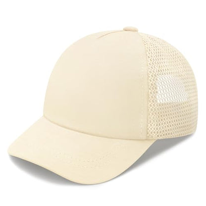 Olreco Baby Baseball Cap Toddler Baseball Hat with Mesh Infant Hat for Baby Boy Hats Toddler Ball Cap Kids Trucker Hats Girls - color: Beige, size: 0-12 Months