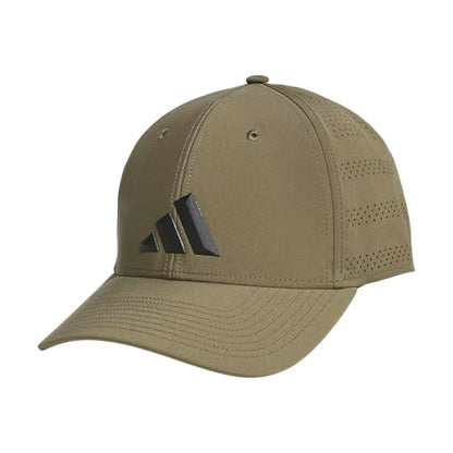 adidas Men's Gameday Stretch Fit Hat - color: Olive Strata Green/Black/5, size: Small-Medium