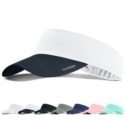 Sukeen Cooling Stretchy Sun Visor for Women Men UV Protection Cooling Hat - color: Black and White