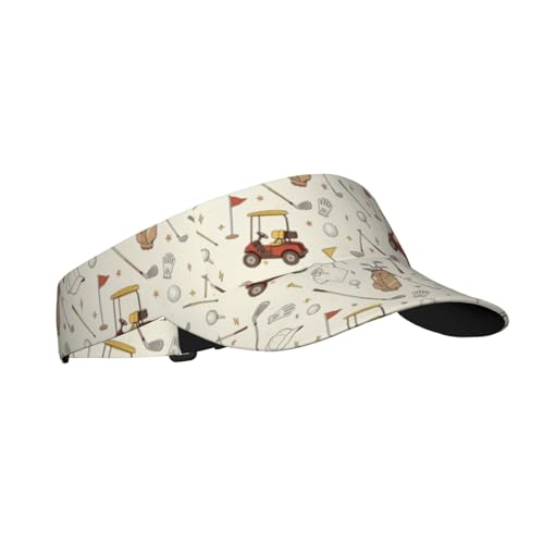 Adjustable Sun Visor Hats, Lightweight Open-Top Sports Visors - color: Golf Sports