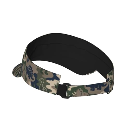Sun Visor Hats Adjustable Open Top Sport Hat for Golf Women/Men - color: Camouflage Dinosaur Coconut Tree