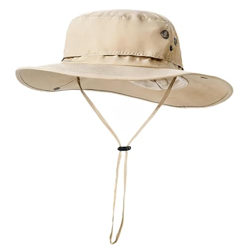 Plus Size XL XXL Sun Hats for Men Bucket Boonie UV Protection UPF50+ Waterproof Wide Brim Foldable Fishing Beach - color: Plc927khaki, size: X-Large-XX-Large