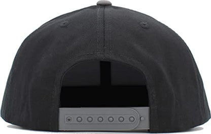 KBETHOS Classic Snapback Hat Blank Cap Underbrim Cotton Wool Blend Flat Visor Adjustable Unisex - color: Black Dark Gray