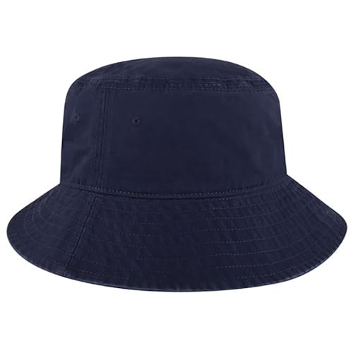 Ashen Fane Garment Washed Combed Cotton Twill Packable Lightweight Unisex Bucket Hat - color: Navy, size: Medium