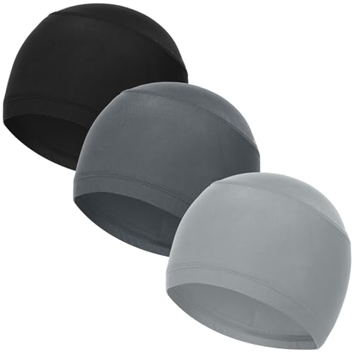 Cooling Skull Caps Helmet Liner Hard Hat Sweat Liner Motorcycle Cycling Cap - color: 3pcs (Black+light Gray+dark Gray)