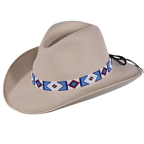 Outback Trading 13216 Unisex Roswell UPF 50 Water-Resistant Wire Brim Western-Style Wool Hat - color: Bone, size: X-Large
