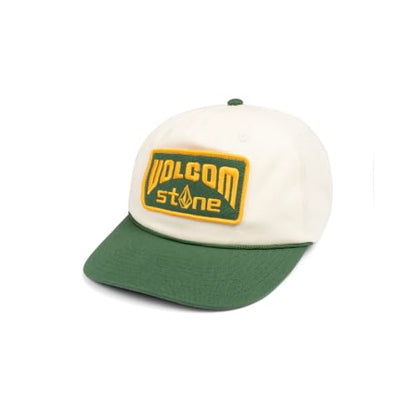 Volcom Men's Snapback Hat– 6-Panel Twill Flat Brim Cap Adjustable Snap Closure - color: Grass