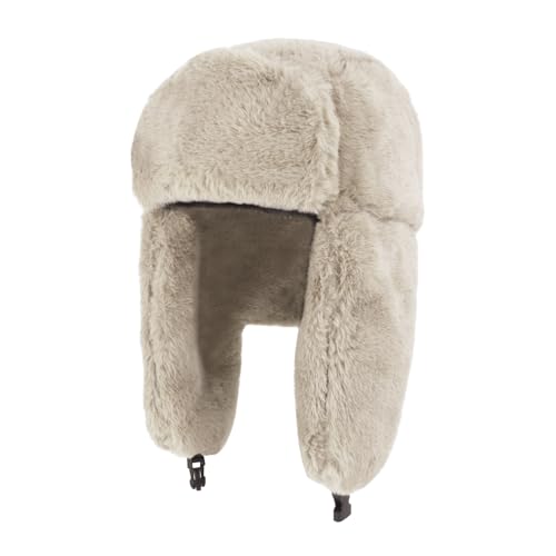 MioCloth Faux Fur Winter Earflap Russian Ushanka Hat - Fur Lined Winter Cap - color: Brown