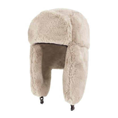 MioCloth Faux Fur Winter Earflap Russian Ushanka Hat - Fur Lined Winter Cap - color: Brown