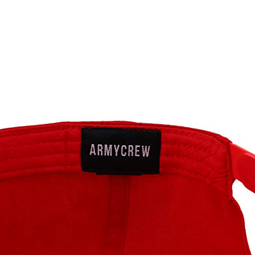 Armycrew XXL Oversize High Crown Adjustable Plain Solid Baseball Cap - color: Red