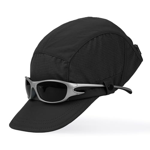 CLAPE Snapback 5 Panel Hat for Men Flat Bill Funny Trucker Hats Running - color: Wbqsg1-black