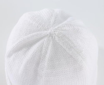Home Prefer Mens Winter Hat Knit Earflap Hat Stocking Caps with Ears Beanie Hat - color: White