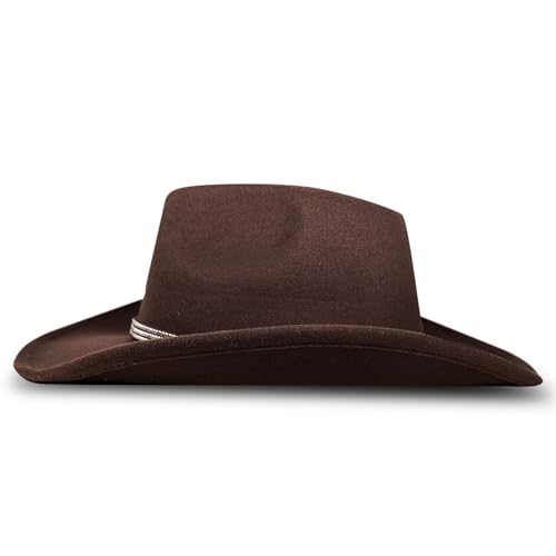 Lucky Brand Womens Ranger Hat | Wide Brim | Felt | Rancher | Americana | Western Inspired | Classic | Fashion | Cowboy - color: Cowboy W/ Beaded Band - Brown