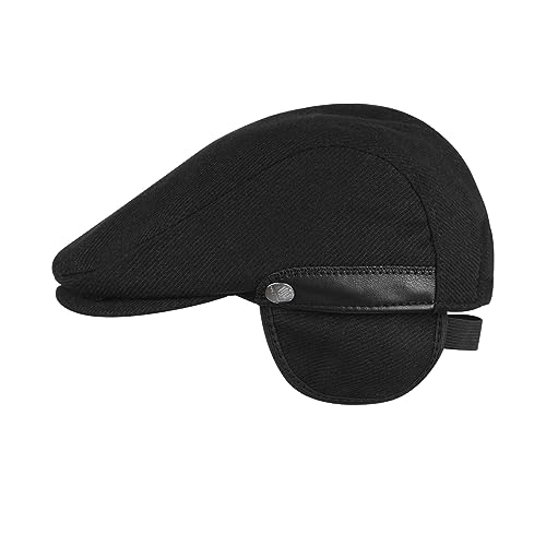 Sumolux Mens Newsboy Hat Flat Cap Gatsby Lvy Irish Hats Driving Cabbie - color: C Black