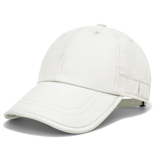 Baseball Cap Unstructured Athletic Golf Cap Soft-Brim Foldable Hat - color: White