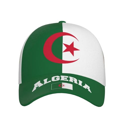 National Flags Baseball Cap for Men Women, Adjustable Trucker Hat Sun Visor Caps, Outdoor Dad Cap Patriotic Hat - color: Algerian Flag