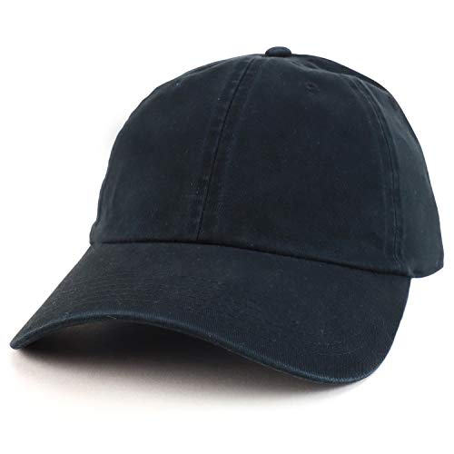 Armycrew Oversized XXL Soft Crown Washed Cotton Twill Dad Baseball Hat - color: Black