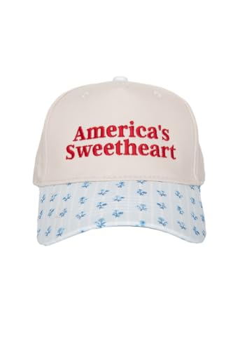 KATYDID Americas Sweetheart Vintage Hat - Two-Toned Mom Hat - Embroidered Vintage Baseball Cap - Women’s Snapback - color: Light Blue Floral