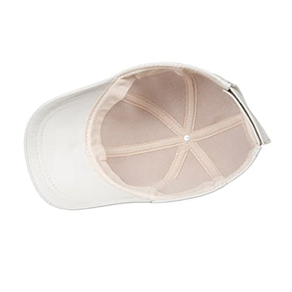 Genuine Leather Unisex Baseball Cap - color: Beige