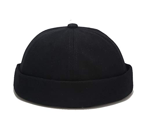 Men Women Cotton Docker Cap - color: Blank-black