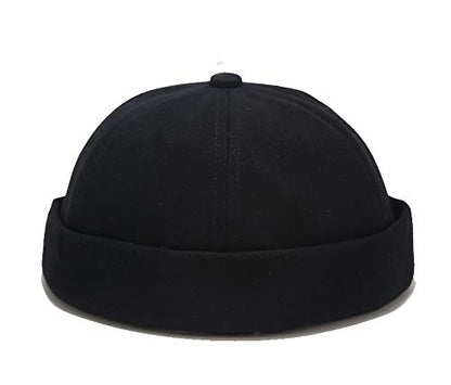 Men Women Cotton Docker Cap - color: Blank-black