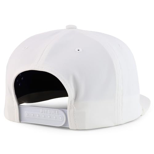 Trendy Apparel Shop 5 Panel Hybrid Perforated Rope Flatbill Snapback Cap - color: White