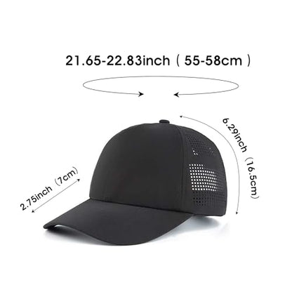 HH HOFNEN Women Quick Drying Baseball Cap Sun Hat Unstructured Golf Hat - color: #1 Black+dark Pink