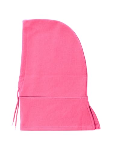 MixMatchy Women's Hooded Scarf Balaclava Fleece Lined Winter Beanie Hat - color: Fuchsia
