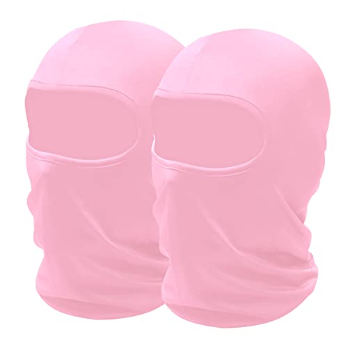 SHEVERCH 2 Pack Pink Ski Mask Balaclava Face Cover for Men Women - color: 2pack-pink