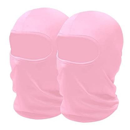 SHEVERCH 2 Pack Pink Ski Mask Balaclava Face Cover for Men Women - color: 2pack-pink