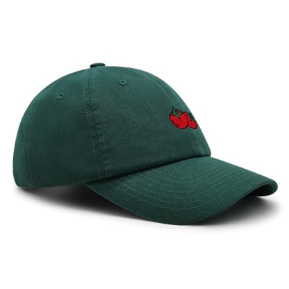 JPAK Two Tomatoes Premium Dad Hat Embroidered Cotton Baseball Cap Vegetables Embroidery - color: Spruce Green