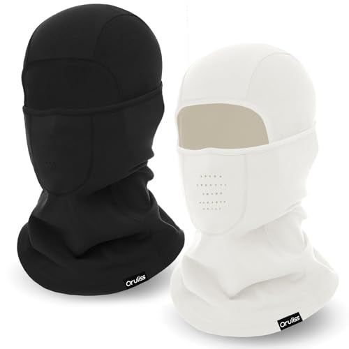 Breathable Balaclava Ski Mask for Men Women, Warm Winter Face Mask for Cold Weather Motorcycling Skiing Outdoor Work - color: Black+white