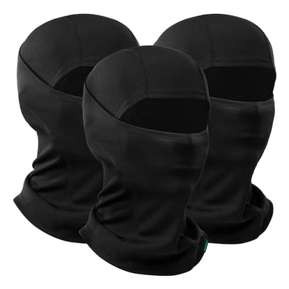 QINGLONGLIN Balaclava Ski Mask Windproof Full Face Cover Men Women 3 Pack - color: Black+black+black