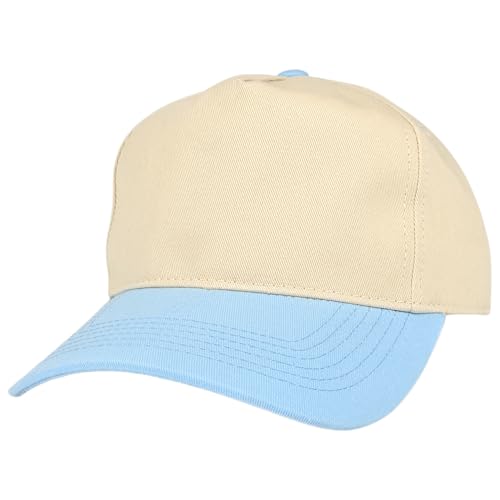 E BY ELIDAN Two Tone A-Frame Trucker Hat, 5-Panel Blank Baseball Snapback - color: Stone Baby Blue