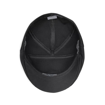 Sterkowski Ivy Five Newsboy | 100% Softened Cotton Flat Cap for Men | Breathable Airy 5 Panels Cap Without Lining - color: Black, size: 7 3/8