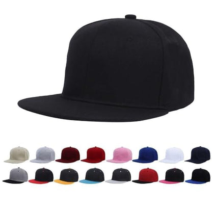 Boolavard Classic Snapback Hat Cap Hip Hop Style Flat Bill Blank Solid Color Adjustable Size - color: Red