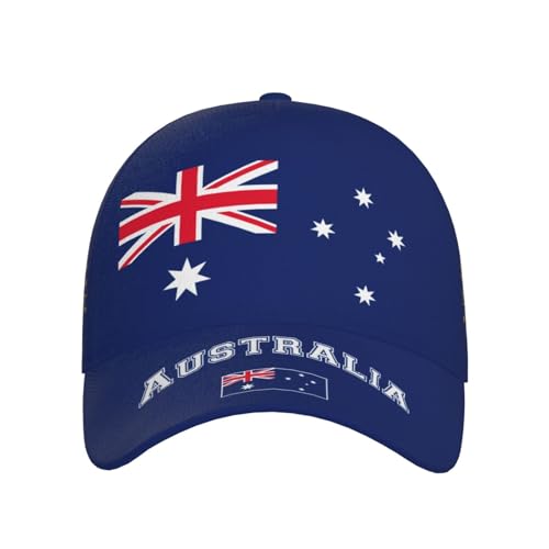 National Flags Baseball Cap for Men Women, Adjustable Trucker Hat Sun Visor Caps, Outdoor Dad Cap Patriotic Hat - color: Australian Flag