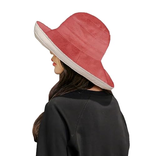 FaroDor Women's Reversible Bucket Hat UV Protection Packable Travel Cap Wide Brim Sun Hats 2026 - color: 1red