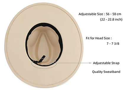 Pro Celia Big Wide Brim Women Fedora Hat - color: Oval-rice