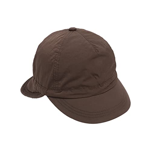 CLAPE Baseball Cap Style Fishing Safari Cap for Outdoor Hiking Camping Sun Protection Short Brim Sun Hat with Neck Flap - color: Wb-yf-coffee