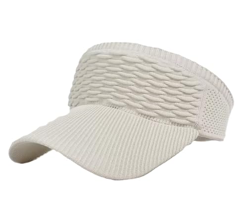Stretch Knit Sport Visor Hat – Lightweight Breathable Sun Visor for Running, Golf, Tennis, and Outdoor Activities - color: Tan