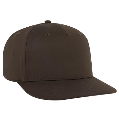 Ashen Fane Polyester Pro Style Structured High Profile Semi-Curved Bill Adjustable Snapback Hat - color: 5p - Dark Brown