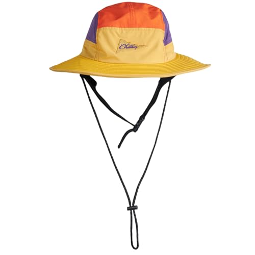 Color-Blocked Fisherman Style Sun Hat for Outdoor Camping, Surfing & Vacations - Wide Brim, UV Protective, Anti-Slip - color: A_yellow