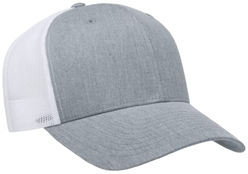 L2K Classics Plain Trucker Mesh Cap Baseball Cap - Mens Hats Trucker Hats for Men - color: Heather/White