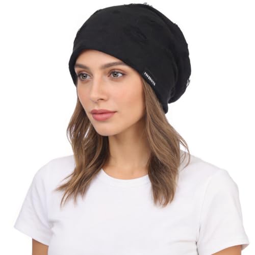 Ruphedy Men Slouchy Beanie Summer Long Oversize Thin Lightweight Skull Cap B011h - color: B405-black, size: One Size