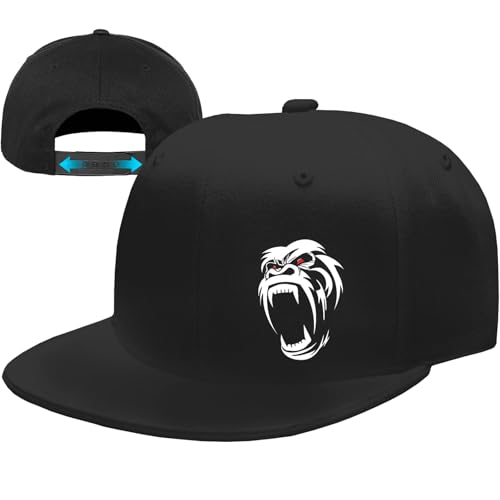 Flat Bill Hats for Men Black Snapback Hats for Men Adjustable Baseball Cap Fitted Cool Hip Hop Hat - color: Roar